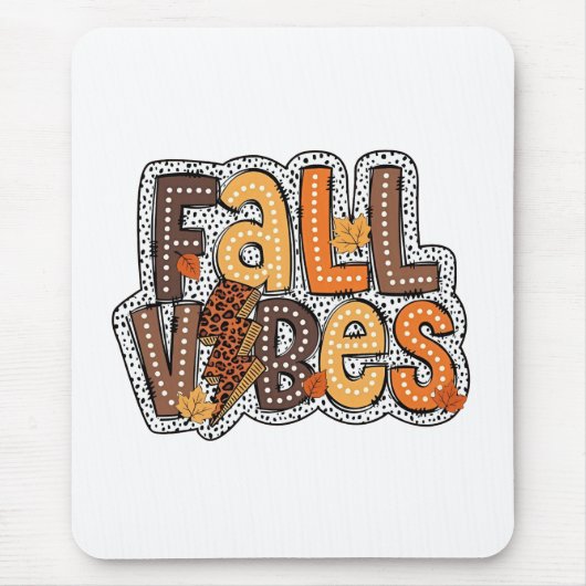 Fall Vibes Herbstlaubs Pumpkin Gewürz Erntedank Mousepad (Vorne)