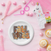 Fall Vibes Herbstlaubs Pumpkin Gewürz Erntedank Pappteller (Party)