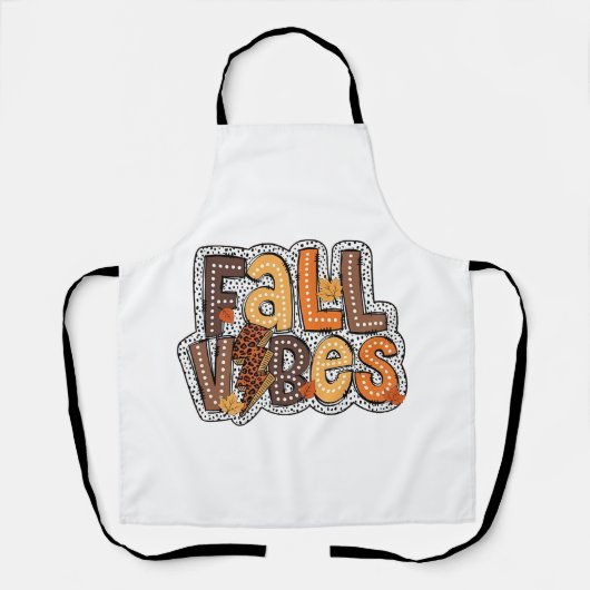 Fall Vibes Herbstlaubs Pumpkin Gewürz Erntedank Schürze (Vorderseite)
