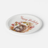 Fall vibes Igel - Geburtstag Pappteller (Schrägansicht)