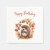 Fall vibes Igel - Geburtstag Serviette (Vorderseite)
