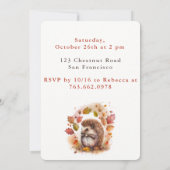 Fall vibes Igel - Geburtstagseinladungskarte Einladung (Rückseite)