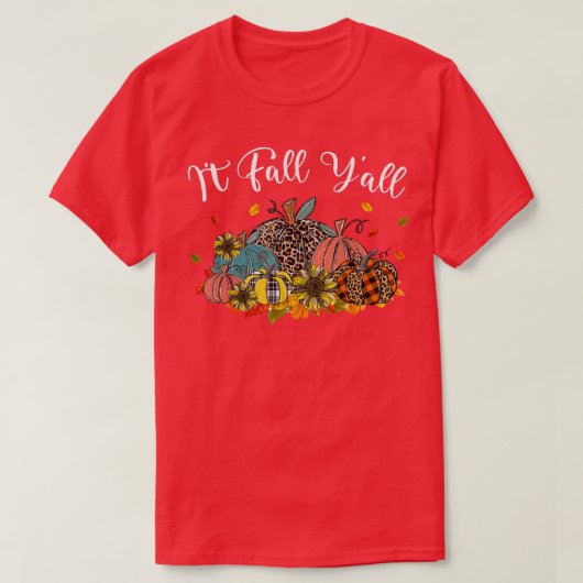 Fall Vibes Its Fall Yall Leopard Pumpkin Autumn Le T-Shirt (Design vorne)