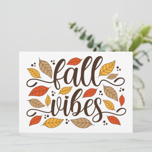 Fall Vibes Karte (Stehend Vorderseite)