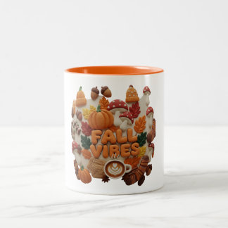 Fall Vibes Mug, Fall 2D Puff Coffee Zweifarbige Tasse