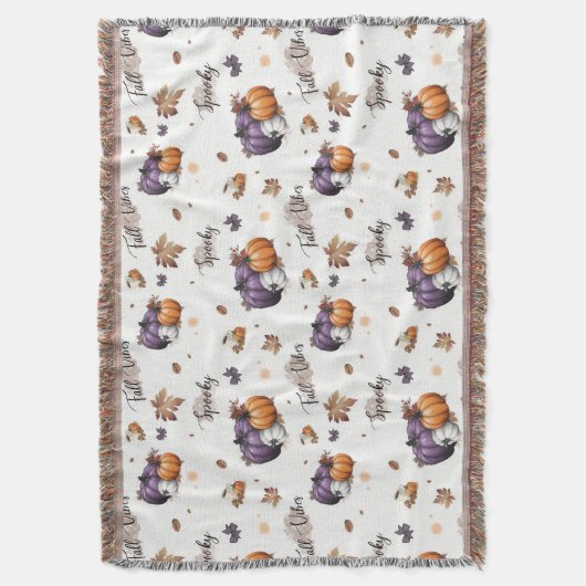 Fall Vibes Nahtloses Muster Decke (Vorderseite Vertikal)