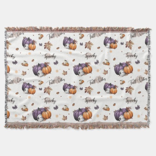 Fall Vibes Nahtloses Muster Decke (Vorderseite)