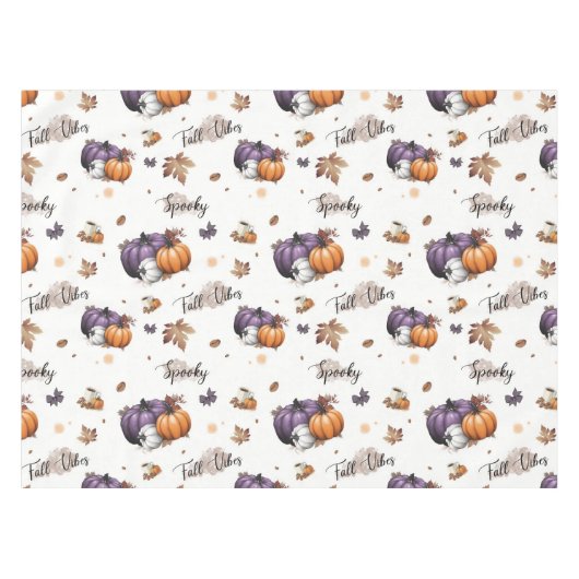 Fall Vibes Nahtloses Muster Tischdecke (Vorderseite (Horizontal))
