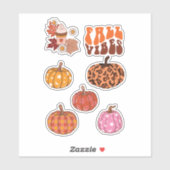 Fall Vibes Niedlich Pumpkin Stickers Aufkleber (Blatt)