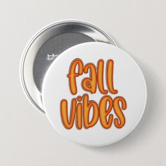 🍂 Fall Vibes Orange Text Graphic Button (Vorne & Hinten)