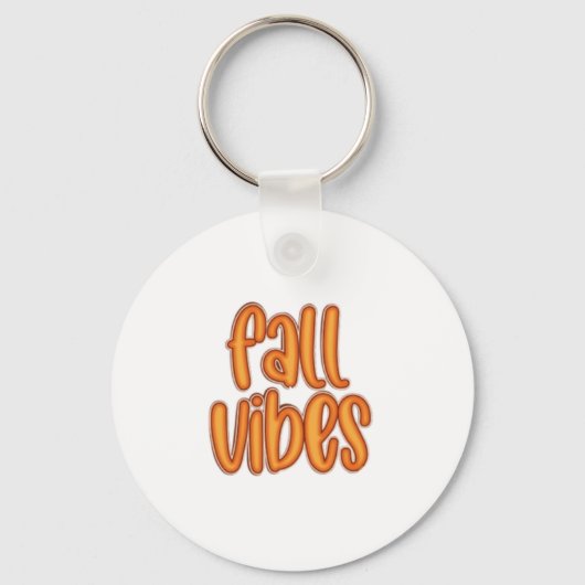 🍂 Fall Vibes Orange Text Graphic Schlüsselanhänger (Vorderseite)