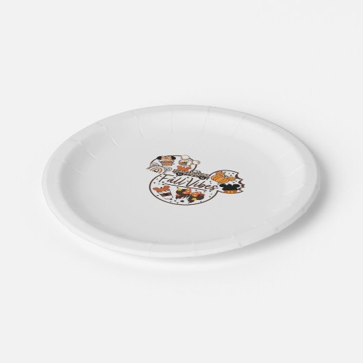 Fall Vibes Oversized T - Shirt.png Pappteller (Schrägansicht)