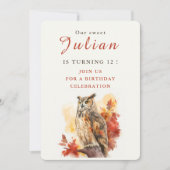 Fall vibes Owl - Einladungskarte für den Geburtsta Einladung (Vorderseite)