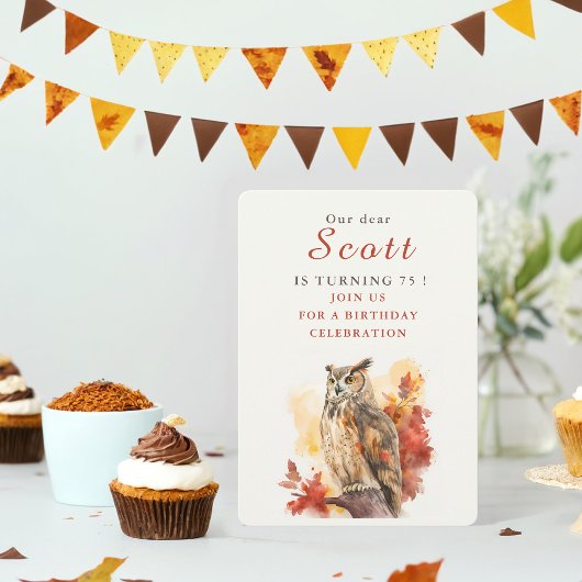 Fall vibes Owl - Einladungskarte für den Geburtsta Einladung