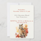 Fall vibes Owl - Einladungskarte für den Geburtsta Einladung (Rückseite)