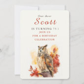 Fall vibes Owl - Einladungskarte für den Geburtsta Einladung (Vorderseite)