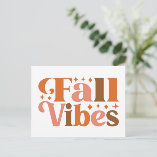 Fall Vibes Postkarte (Stehend Vorderseite)