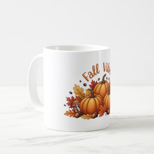 Fall Vibes Pumpkin - Gemütlicher Herbst Kaffeetasse (Vorderseite Links)