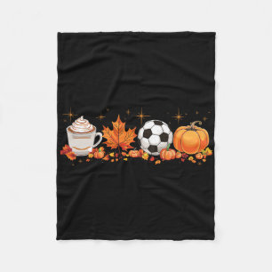Fall Vibes Pumpkin Gewürz Fußball Halloween L Herb Fleecedecke