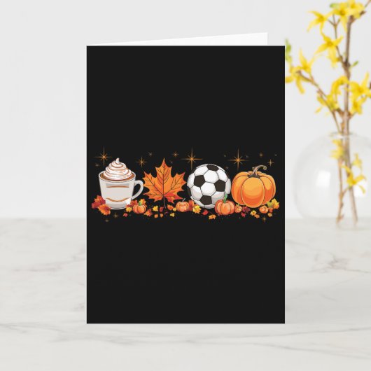 Fall Vibes Pumpkin Gewürz Fußball Halloween L Herb Karte (Gelbe Blume)
