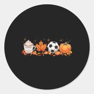 Fall Vibes Pumpkin Gewürz Fußball Halloween L Herb Runder Aufkleber