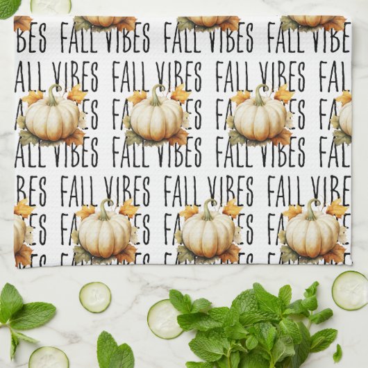 Fall Vibes Pumpkin | Herbst Geschirrtuch (Gefaltet)