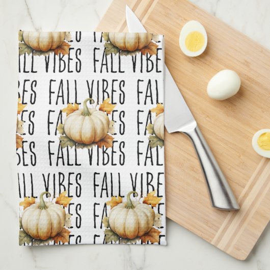 Fall Vibes Pumpkin | Herbst Geschirrtuch (Viertel Falte)