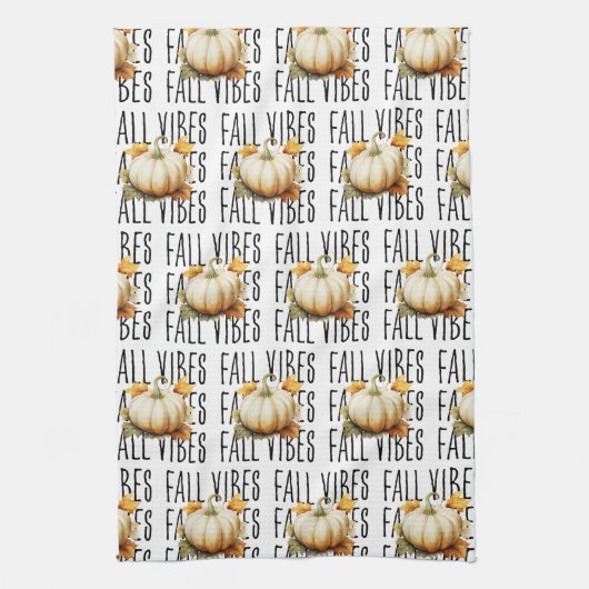 Fall Vibes Pumpkin | Herbst Geschirrtuch (Vertikal)