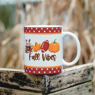 Fall Vibes Pumpkin Spice Football Kaffeetasse