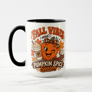 Fall Vibes & Pumpkin Spice Season Coffee Mug Tasse