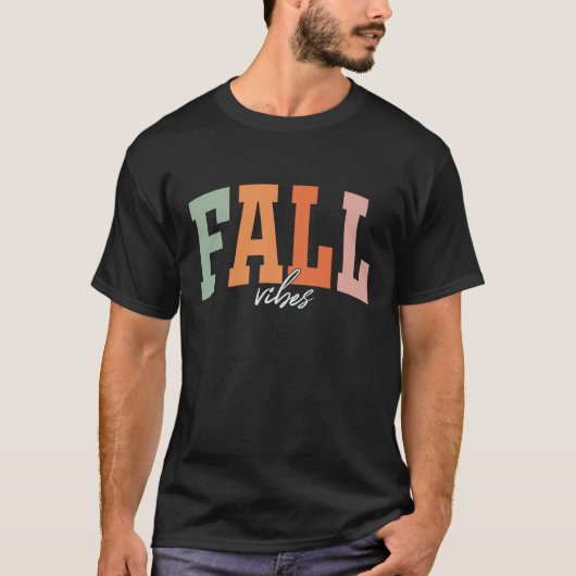 Fall Vibes Retro Autumn Erntedank Halloween T-Shirt (Vorderseite)