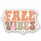 Fall Vibes Retro Groovy Aufkleber (Vorderseite)
