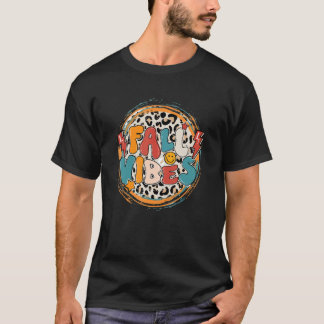 Fall Vibes Retro Leopard Fall Blitzschlag glücklic T-Shirt