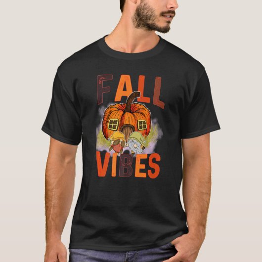 Fall Vibes Retro Pumpkin Spice Autumn Coffee Than T-Shirt (Vorderseite)