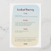 Fall Vibes Rustic Bachelorette Weekend Rose Gold Folieneinladung (Rückseite)