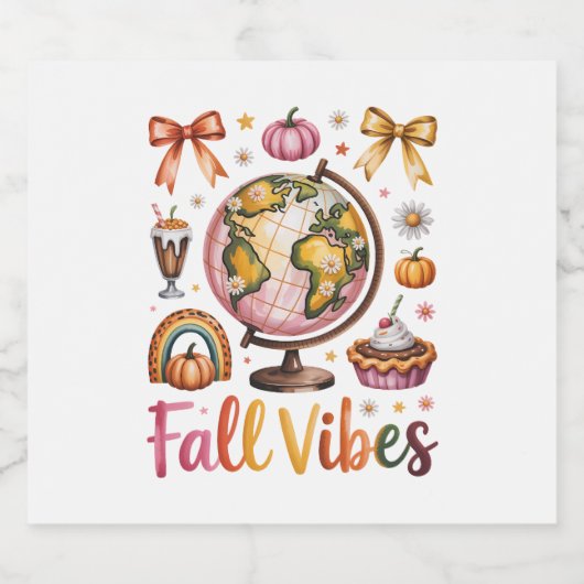 Fall Vibes Schaumweinetikett (Einzelnes Label)