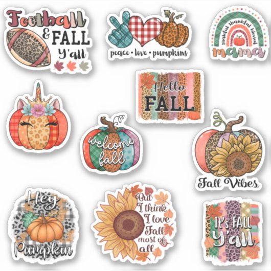 Fall Vibes Stickers Pack Aufkleber (Vorderseite)