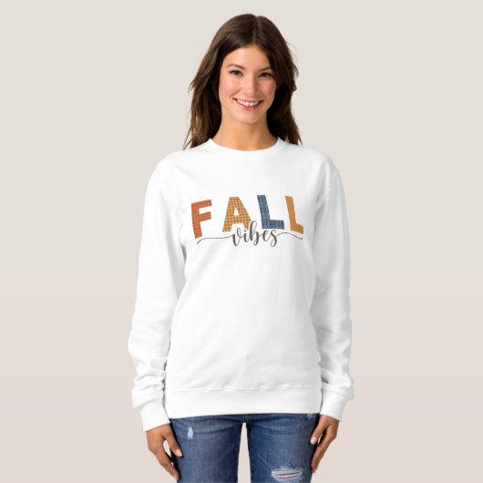 Fall Vibes Sweatshirt, Fall Crewneck Sweatshirt (Vorne ganz)