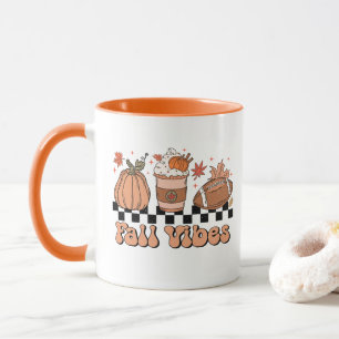 Fall Vibes Tasse, Pumpkinzeit, Retro Fall Doodle Tasse