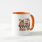 Fall Vibes Tasse, Pumpkinzeit, Retro Fall Doodle Tasse (VorderseiteRechts)