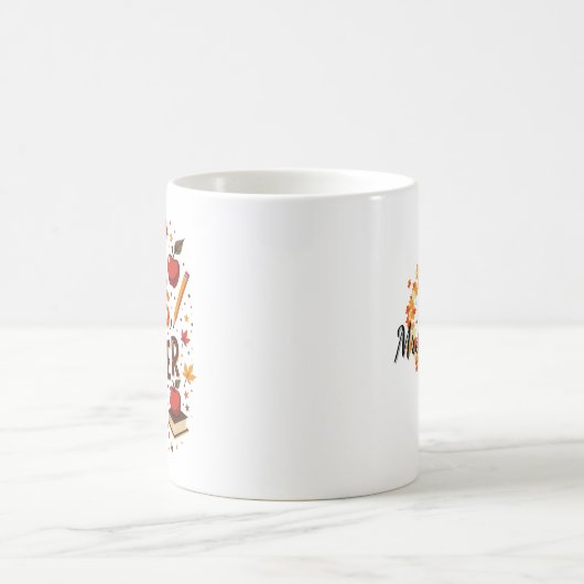 Fall Vibes Teacher Life - Retro Niedlich Personali Kaffeetasse (Mittel)
