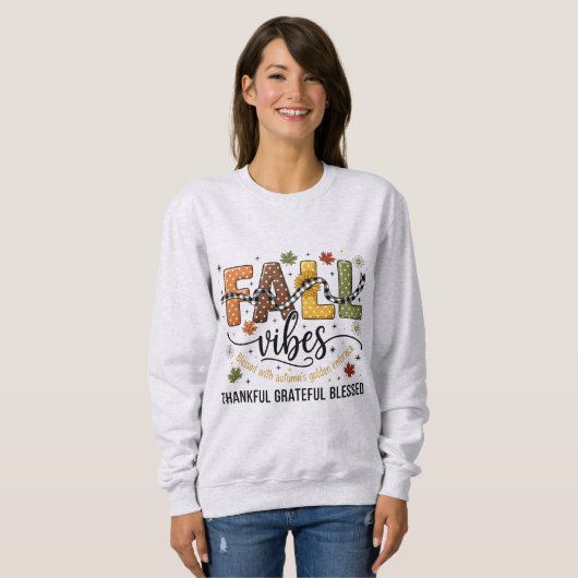 Fall Vibes – Thankful Grateful Blessed Sweatshirt (Vorne ganz)