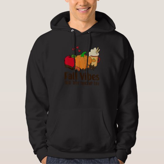 Fall Vibes & That Lunch Lady Life Thanksgiving Pum Hoodie (Vorderseite)