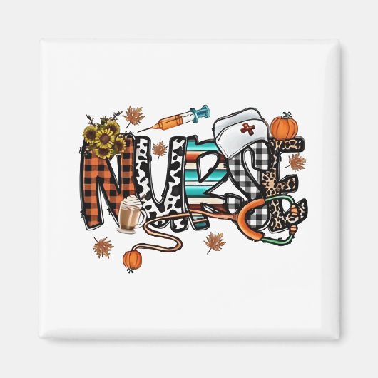 Fall Vibes that Nurlife Nurse Fall Saison Autum Magnet (Vorne)