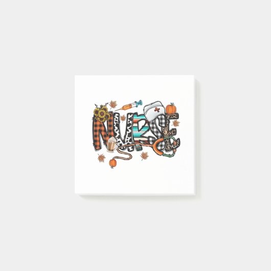 Fall Vibes that Nurlife Nurse Fall Saison Autum Post-it Klebezettel (Vorderseite)