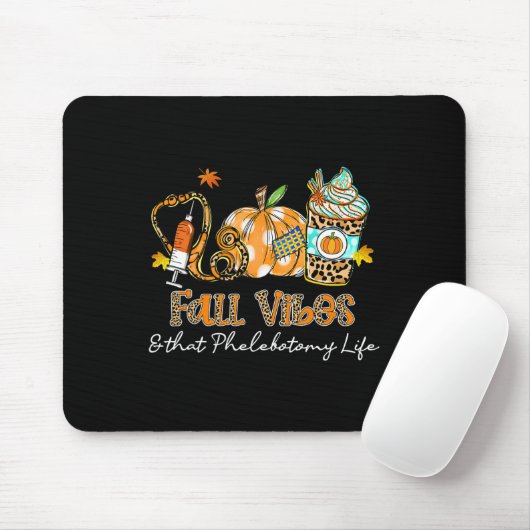 Fall Vibes und das Phlebotomy Life Syringe Pumpki Mousepad (Mit Mouse)