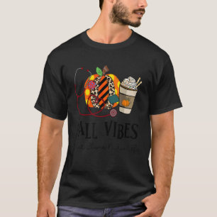 Fall Vibes und dass Chemo Nurse Life Leopard Pumpk T-Shirt