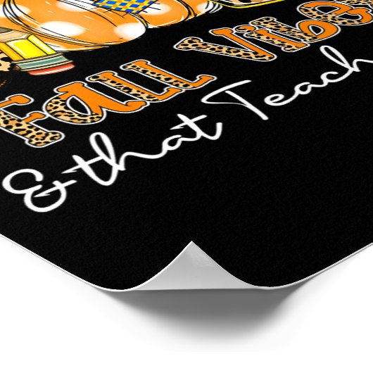 Fall Vibes und dieses Lehrer Life Apfelstiftpumpe Poster (Ecke)