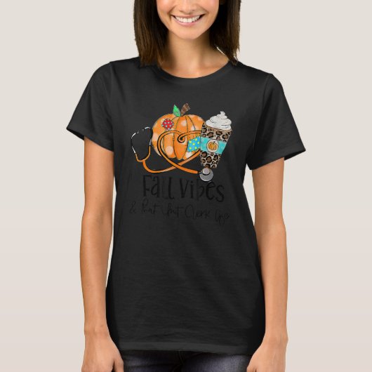 Fall Vibes und Unit Klerk Life Pumpkin Leopard Tha T-Shirt (Vorderseite)