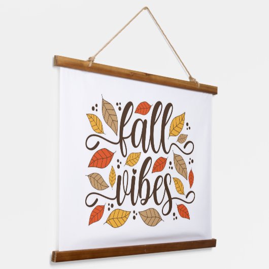 Fall Vibes Wandteppich Mit Holzrahmen (Gewinkelt)